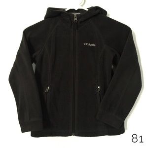 Black Columbia Fleece Zip Up Hoodie Size Small 7/8